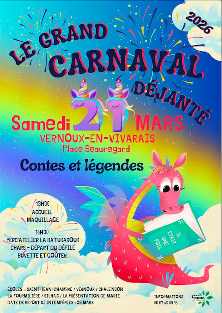🎉 Le Carnaval arrive à Vernoux-en-Vivarais ! 🐉✨